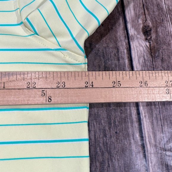 Peter Millar Summer Comfort E4 Performance Golf Polo Large Mens Yellow Stripe - Picture 7 of 9